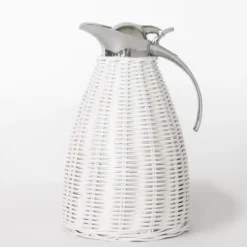 Pomegranate Inc White Wicker Thermos Sale