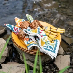 Pomegranate Inc Wicker Napkins Rings (Set of 4) Discount