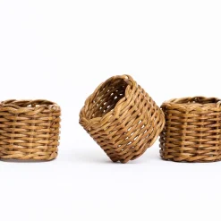 Pomegranate Inc Wicker Napkins Rings (Set of 4) Discount