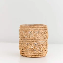 Pomegranate Inc Woven natural Candle Holder / Vase Large Best