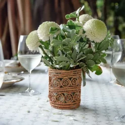 Pomegranate Inc Woven natural Candle Holder / Vase Large Best