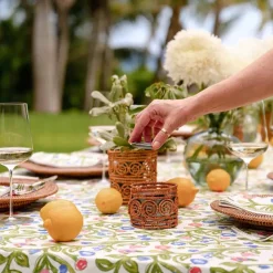 Pomegranate Inc Woven Natural Candle Holder / Vase Small Outlet