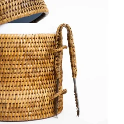 Pomegranate Inc Woven Rattan Lidded Ice Bucket Hot