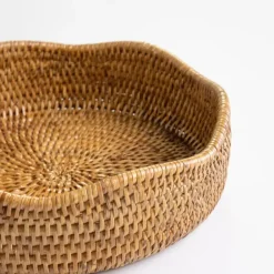 Pomegranate Inc Woven Rattan Scalloped Bowl Outlet