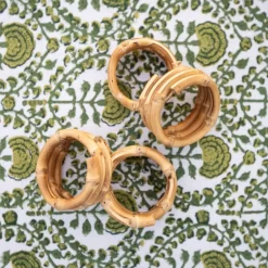Pomegranate Inc Wrapped Bamboo Napkin Rings | Set of 4