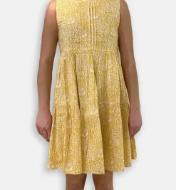 Pomegranate Inc Yellow Paisley Layered Dress Online