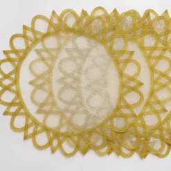 Pomegranate Inc Yellow Round Woven Placemats | Set 4 Outlet