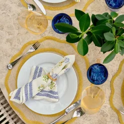 Pomegranate Inc Yellow Scallop Edge Woven Placemats | Set 4 Sale